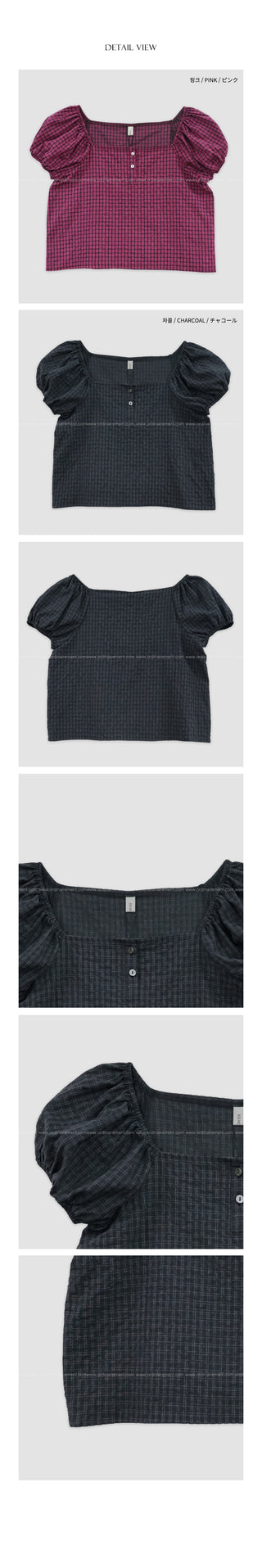 Checked 2-way blouse