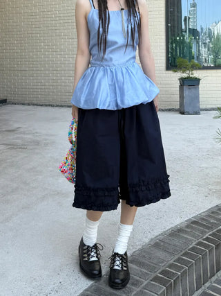 elly frill bermuda pants