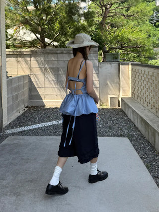 elly frill bermuda pants