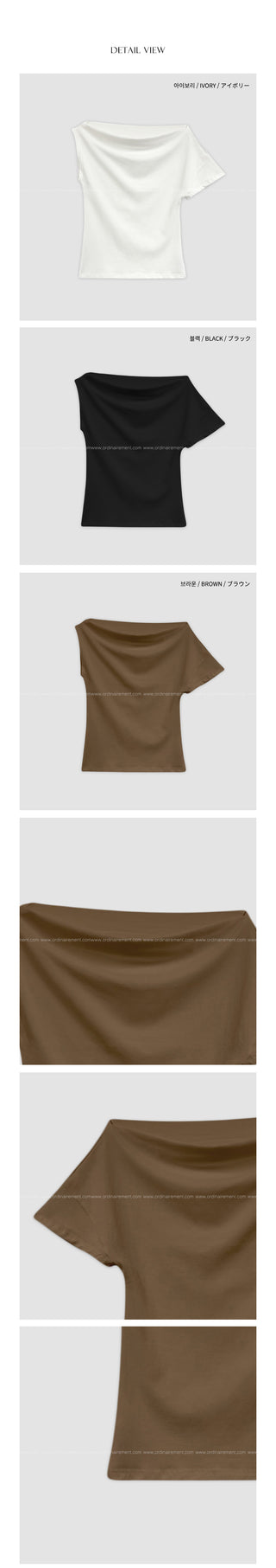 One-shoulder short-sleeved T-shirt