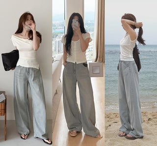 Summer wide chino pants