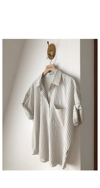 Striped short-sleeved shirt