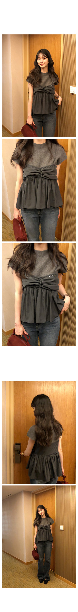 Semi-flare low-rise denim pants