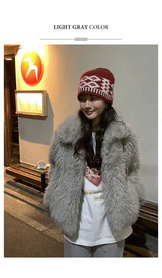 (2 colors) Fur Jacket