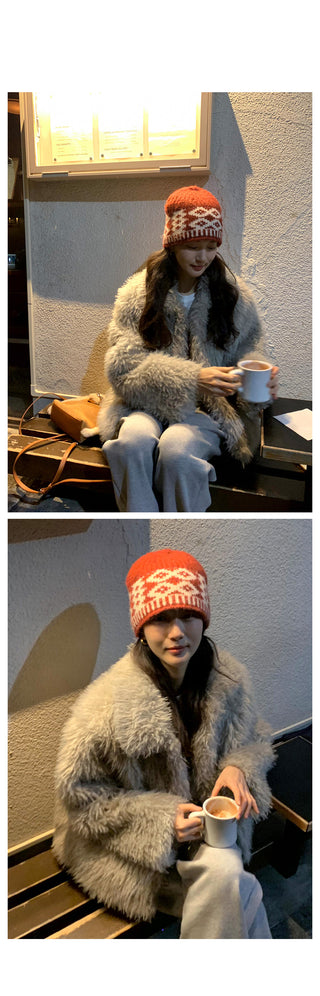 (2 colors) Fur Jacket