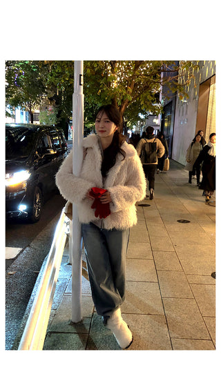 (2 colors) Fur Jacket