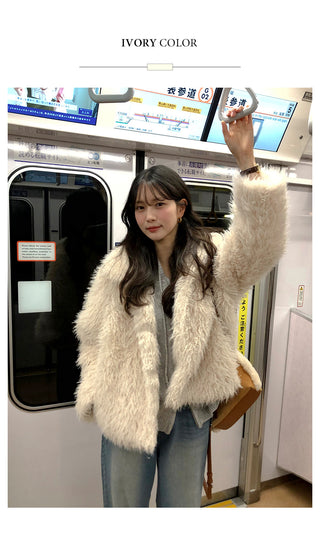 (2 colors) Fur Jacket