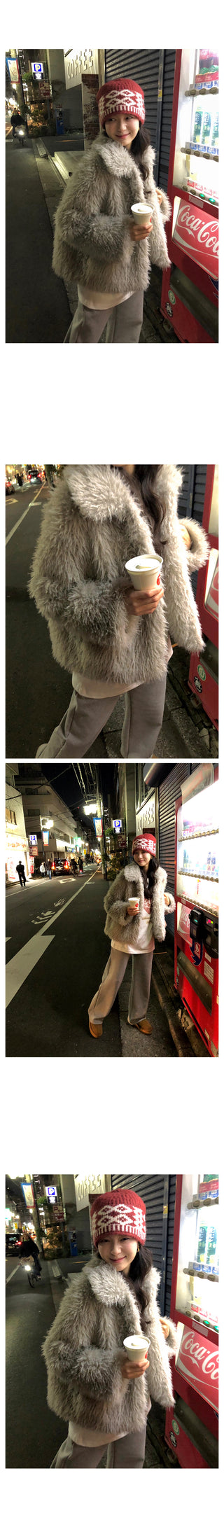 (2 colors) Fur Jacket