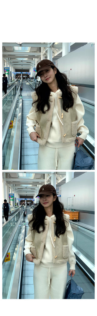 (2 colors) Sheepskin Vest