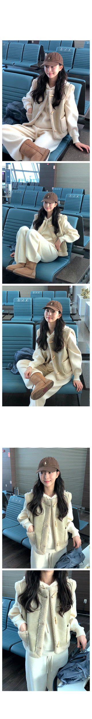 (2 colors) Sheepskin Vest