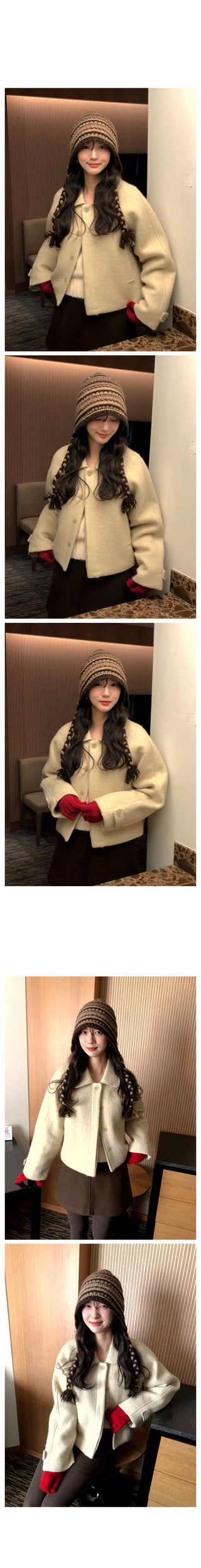 (2 colors) Wool Mini Skirt