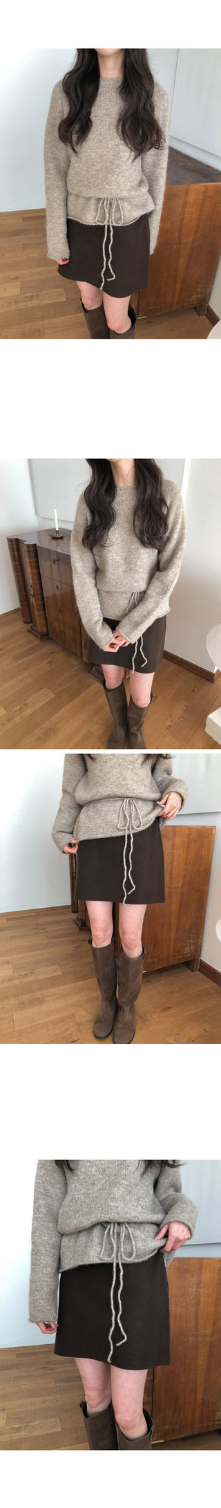 (4 colors) V-neck Angora Knit
