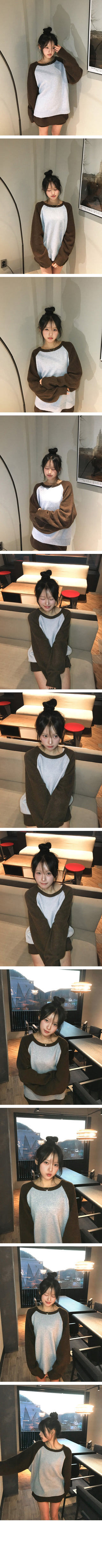 Raglan long-sleeved knit