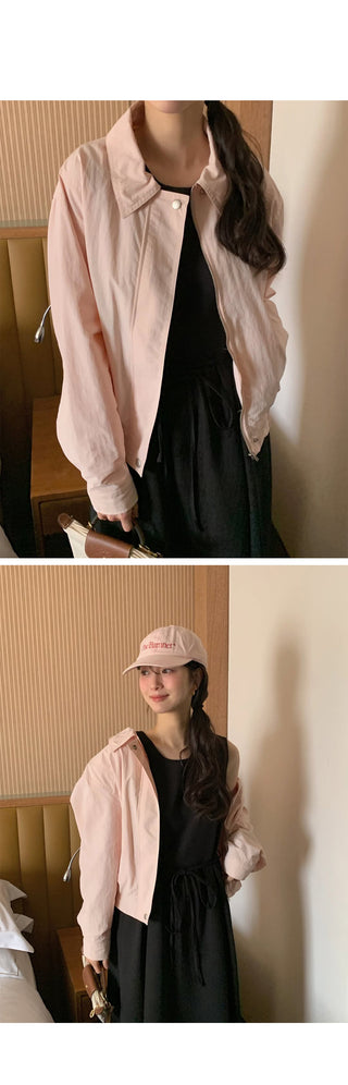 (3 colors) Collared Blouson