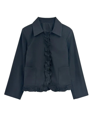 frill crop jacket