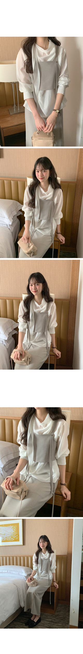(3 colors) Scarf Blouse