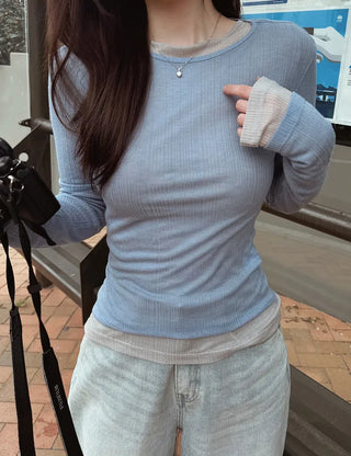 Wool Tencel Long Sleeve T-Shirt