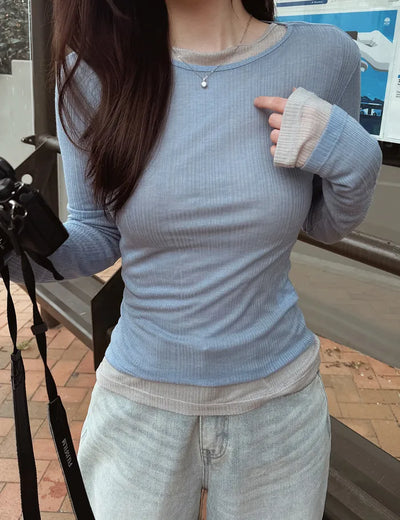 Wool Tencel Long Sleeve T-Shirt