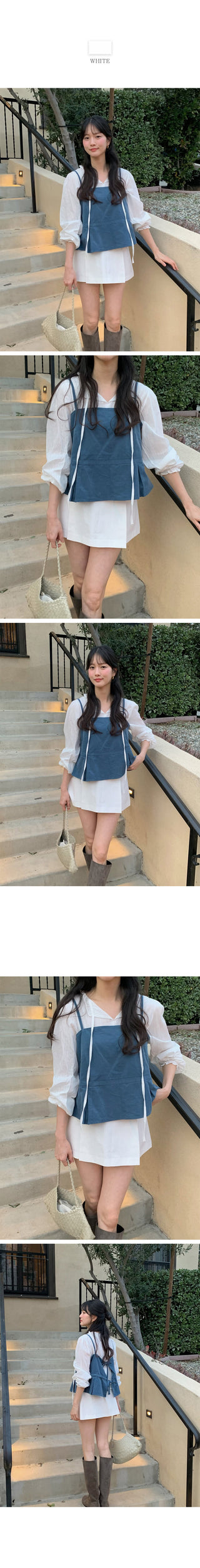 (2 colors) Ruffle Tie Blouse