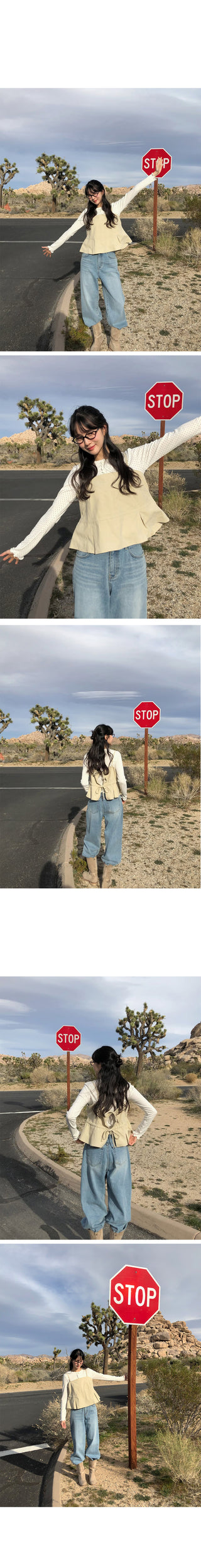 (2 colors) Wide Denim Pants