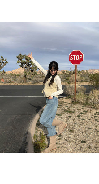 (2 colors) Wide Denim Pants