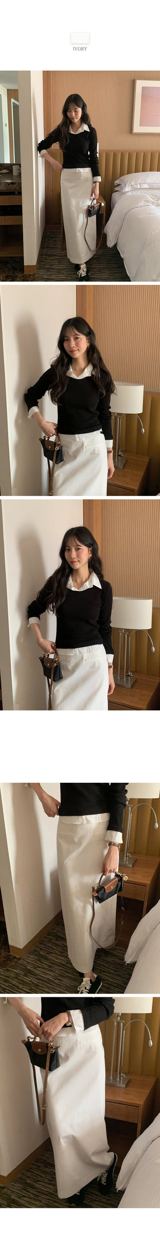 (2 colors) Cotton Long Skirt