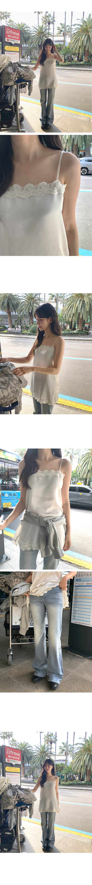 Satin lace slip dress