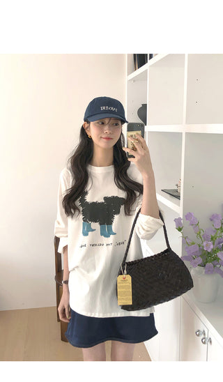Printed long-sleeved T-shirt