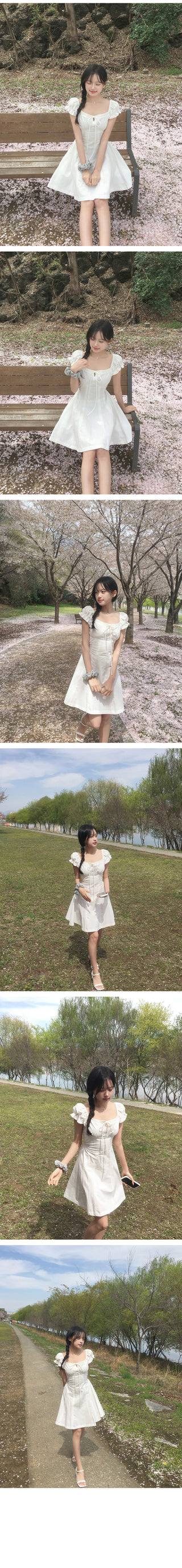 Frilled flared mini dress