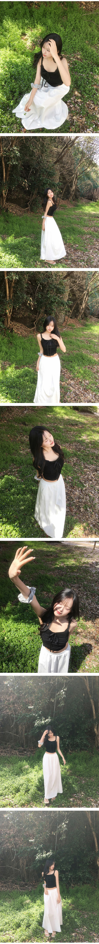 Lace shirred camisole