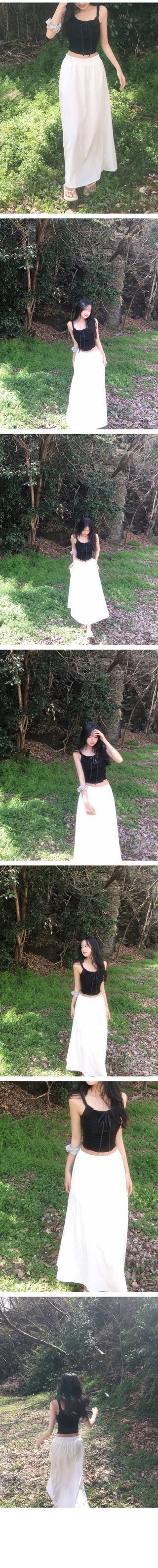 Lace shirred camisole