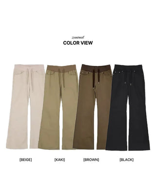 (4 colors) Rivet Waist Flare Pants
