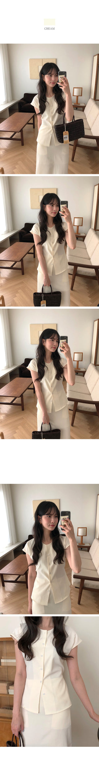 (2 colors) Button blouse