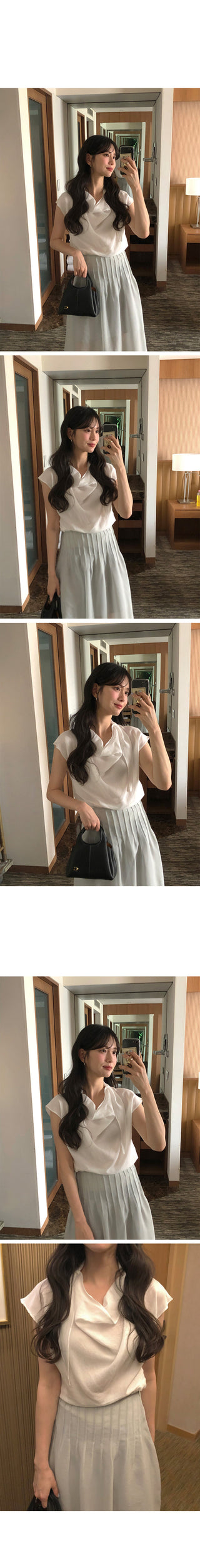 [3 colors] Drape Blouse