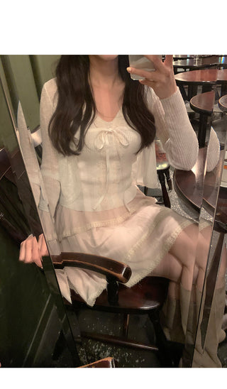 [2 colors] Tiered Lace Skirt