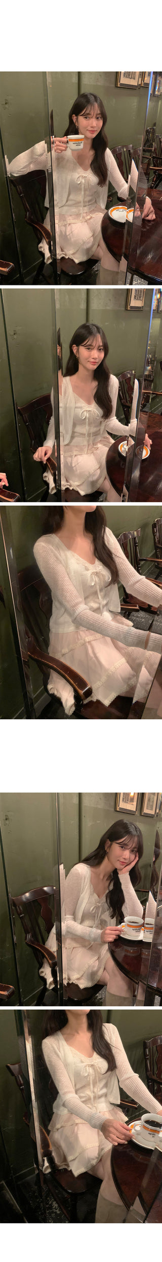 [2 colors] Tiered Lace Skirt