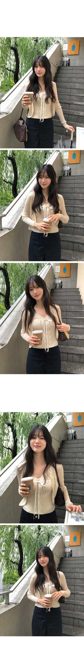 [2 colors] Head Lace Sleeveless Cardigan