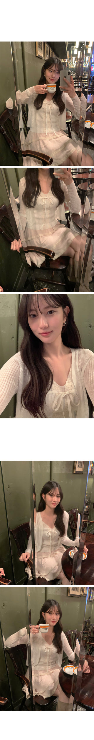 [2 colors] Head Lace Sleeveless Cardigan