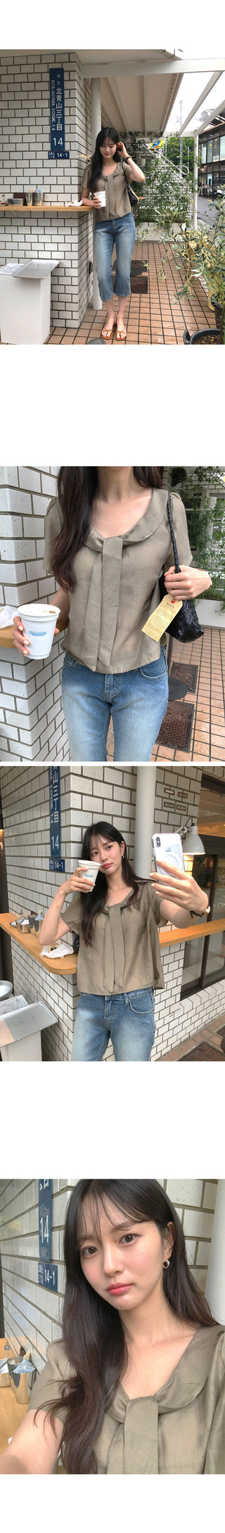[3 colors] Tie Ribbon Blouse