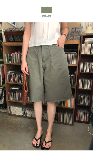 [2 colors] Bermuda Cotton Pants