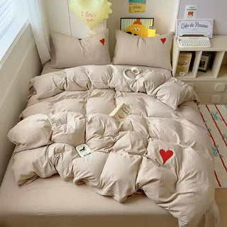 White Heart Coquette Bedding Set