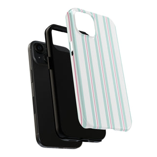 Green and Pink Striped iPhone Case