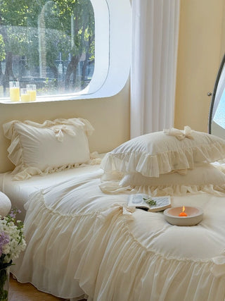 Cream Ruffle Princess Bedding Set