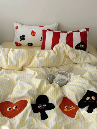 Cartoon Playing Card Bedding Set