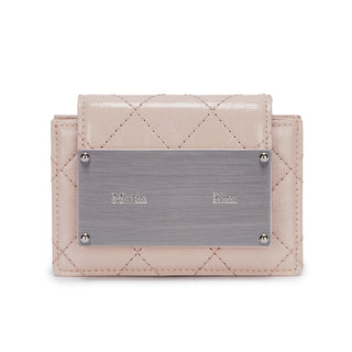 QUILTING ACCORDION WALLET IN BEIGE