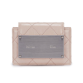 QUILTING ACCORDION WALLET IN BEIGE