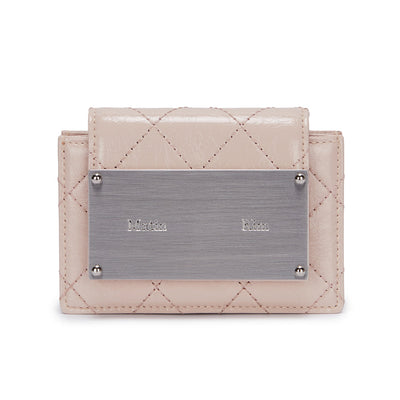 QUILTING ACCORDION WALLET IN BEIGE