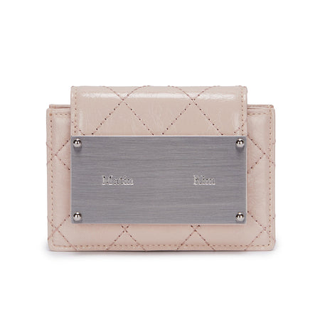 QUILTING ACCORDION WALLET IN BEIGE