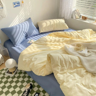 Soft Pastel Blue and Cream Bedding Set