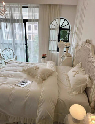 Cream Ruffle Princess Bedding Set